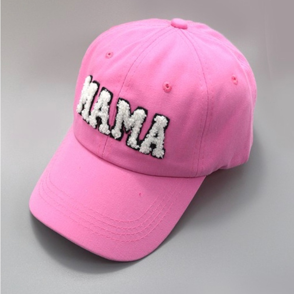 Pink Sherpa MAMA patch fashion baseball hat adjustable